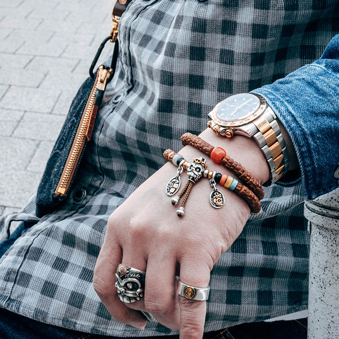 無常母珠「三通」·  珠串配飾  ·  雕金版  /  66800円