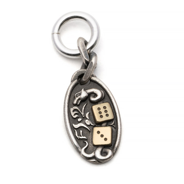 「蛇線骰子」裝飾小吊牌｜銀銅版｜4300円