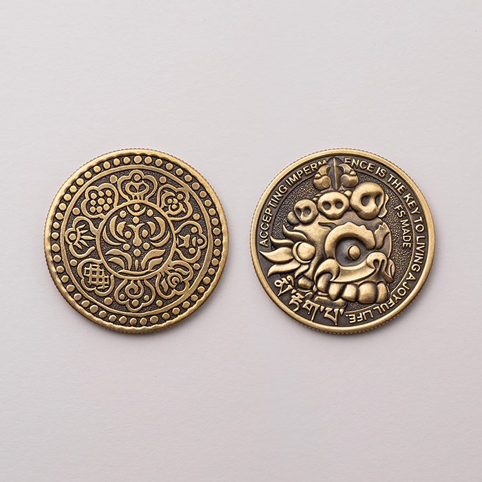 「笑脸骷髅手稿」把玩币 ｜ 黃銅版 ｜ 6180円