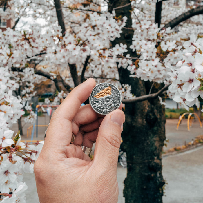 「笑脸骷髅手稿」把玩币 ｜ 金銀版 ｜ 32000円