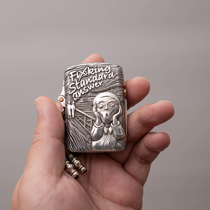 「吶喊」打火機外殼｜ 銀款｜108800円（付款後30天內發貨）