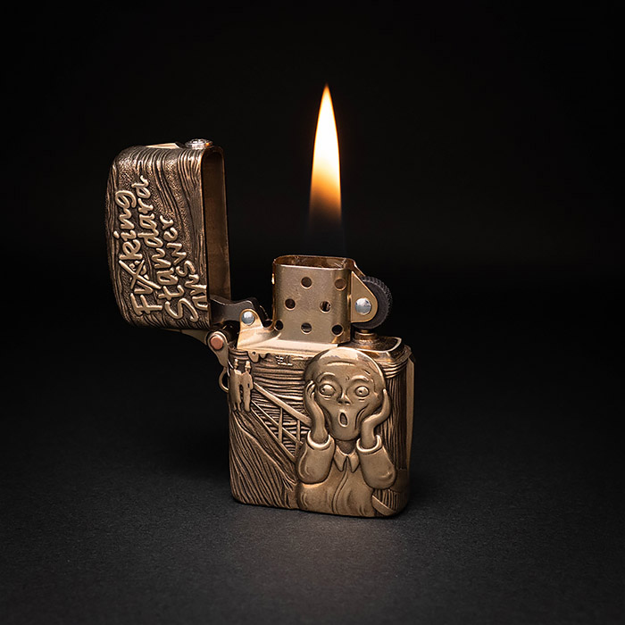 「吶喊」打火機外殼｜銅款｜38800円（付款後30天內發貨）