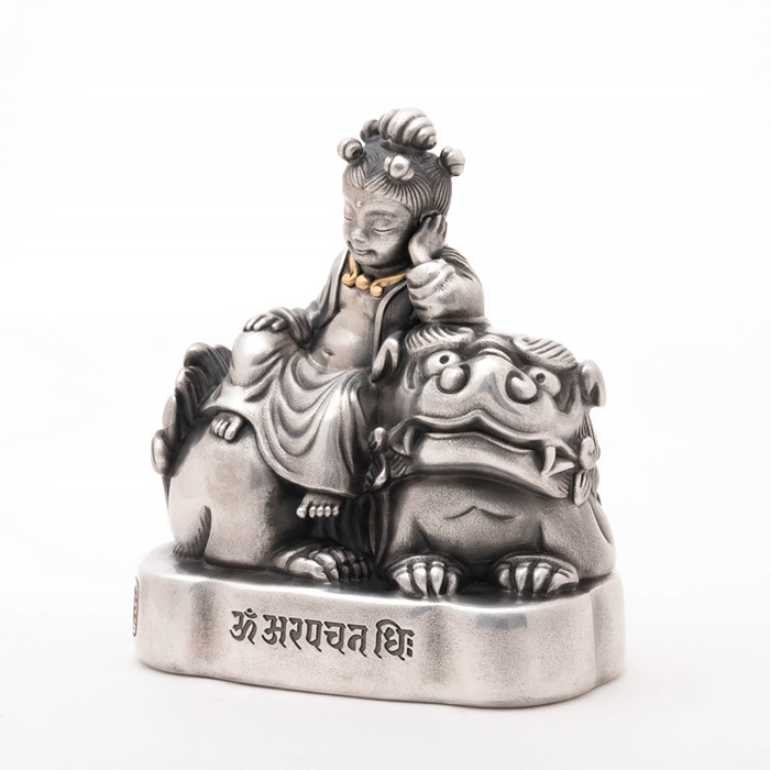 五髻文殊菩薩童子像｜銀金版｜120800（已停產）