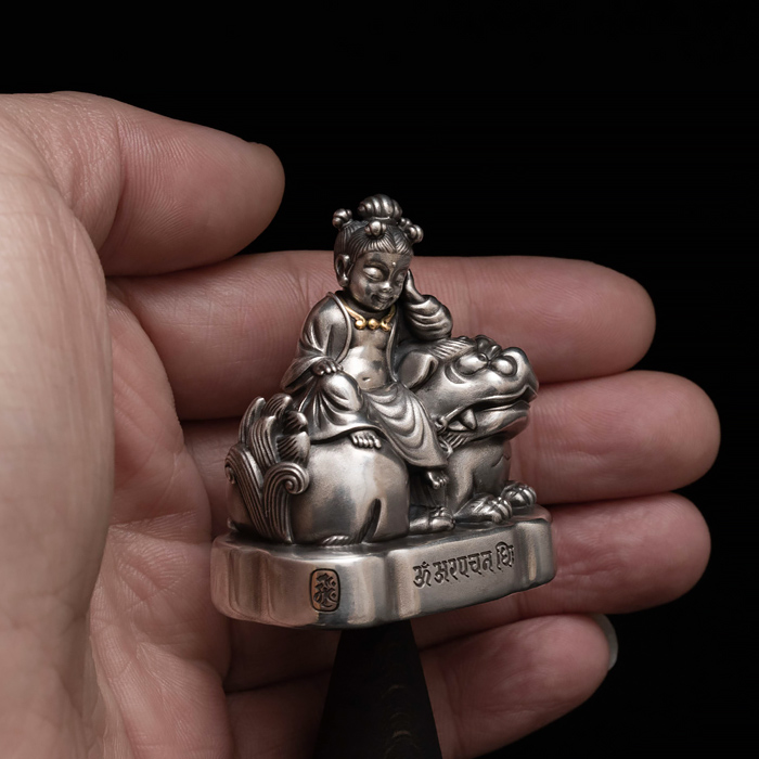 五髻文殊菩薩童子像　根付｜オブジェ　価格未定