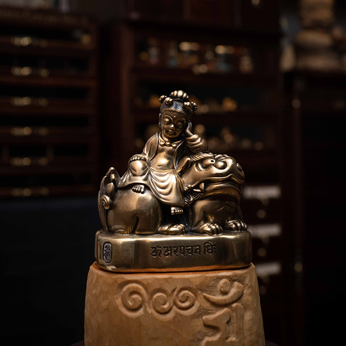 五髻文殊菩薩童子像｜銅金版｜62500（付款後 40 天內發貨）